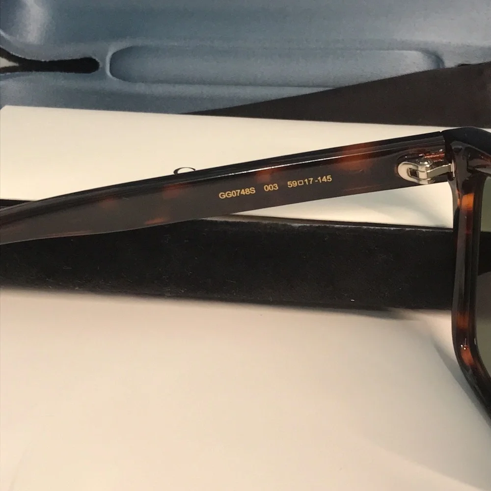 ✨ Brand New Gucci GG0748S 003 Sunglasses – Havana with Green Lenses ✨